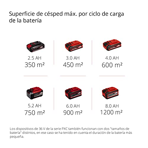 Einhell GE-CM 43 Li M Kit Cortacésped Batería 43cm 600m², Mulching, 63L, 2 Baterías