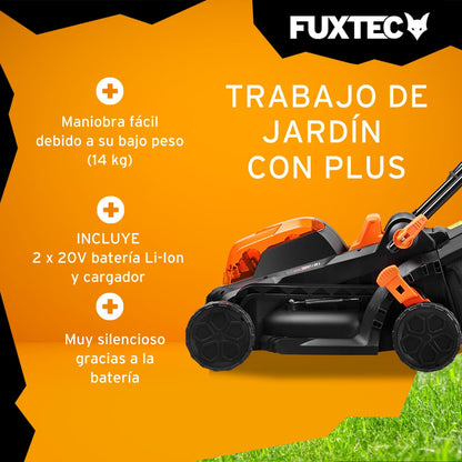 FUXTEC FX-E1RM20 Cortacésped Batería 40V 33cm, 35L, 2 Baterías + Cargador
