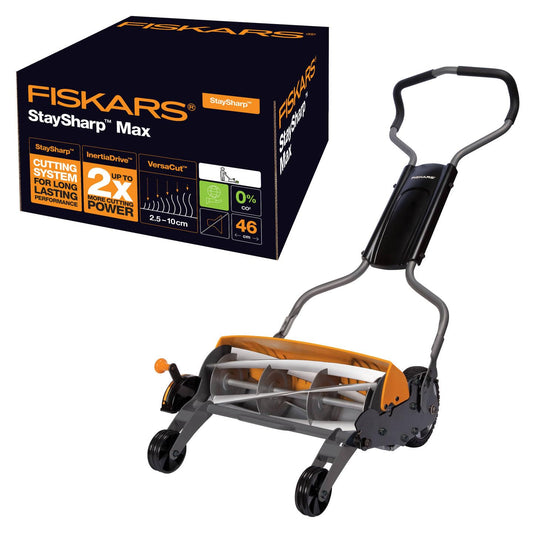 Fiskars StaySharp Max Cortacésped Manual 46cm, Corte Sin Contacto - 1000591