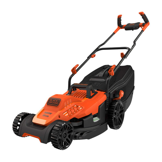 BLACK+DECKER Cortacésped 1600W 38cm, Manillar Bicicleta, 6 Alturas, 45L - BEMW471BH