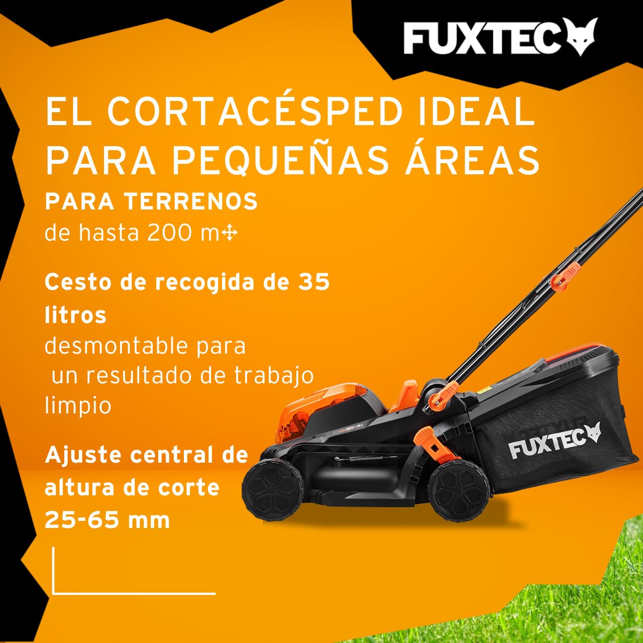 FUXTEC FX-E1RM20 Cortacésped Batería 40V 33cm, 35L, 2 Baterías + Cargador