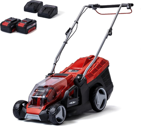 Einhell GE-CM 36/36 Li Kit Cortacésped Batería 36cm 400m², Brushless, 40L, 2 Baterías