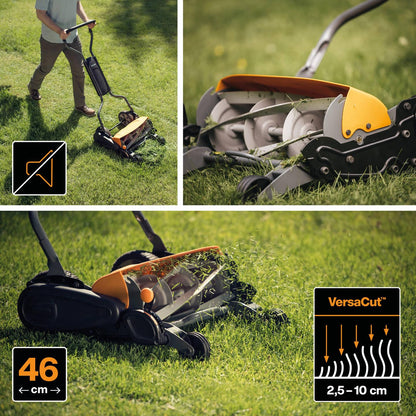 Fiskars StaySharp Max Cortacésped Manual 46cm, Corte Sin Contacto - 1000591